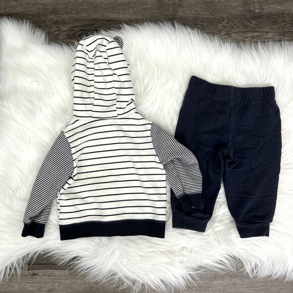 Carters Baby 9 Months Striped Bear Ears Jacket 3 Piece Outfit Bodysuit Pants - Picture 2 of 4